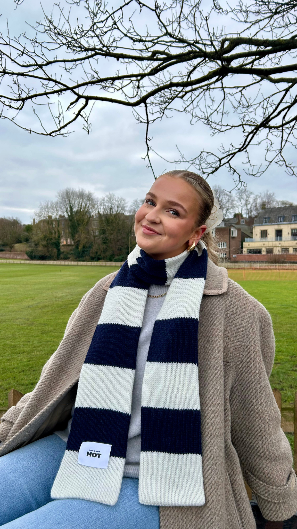 The YLH Scarf - Navy & Cream