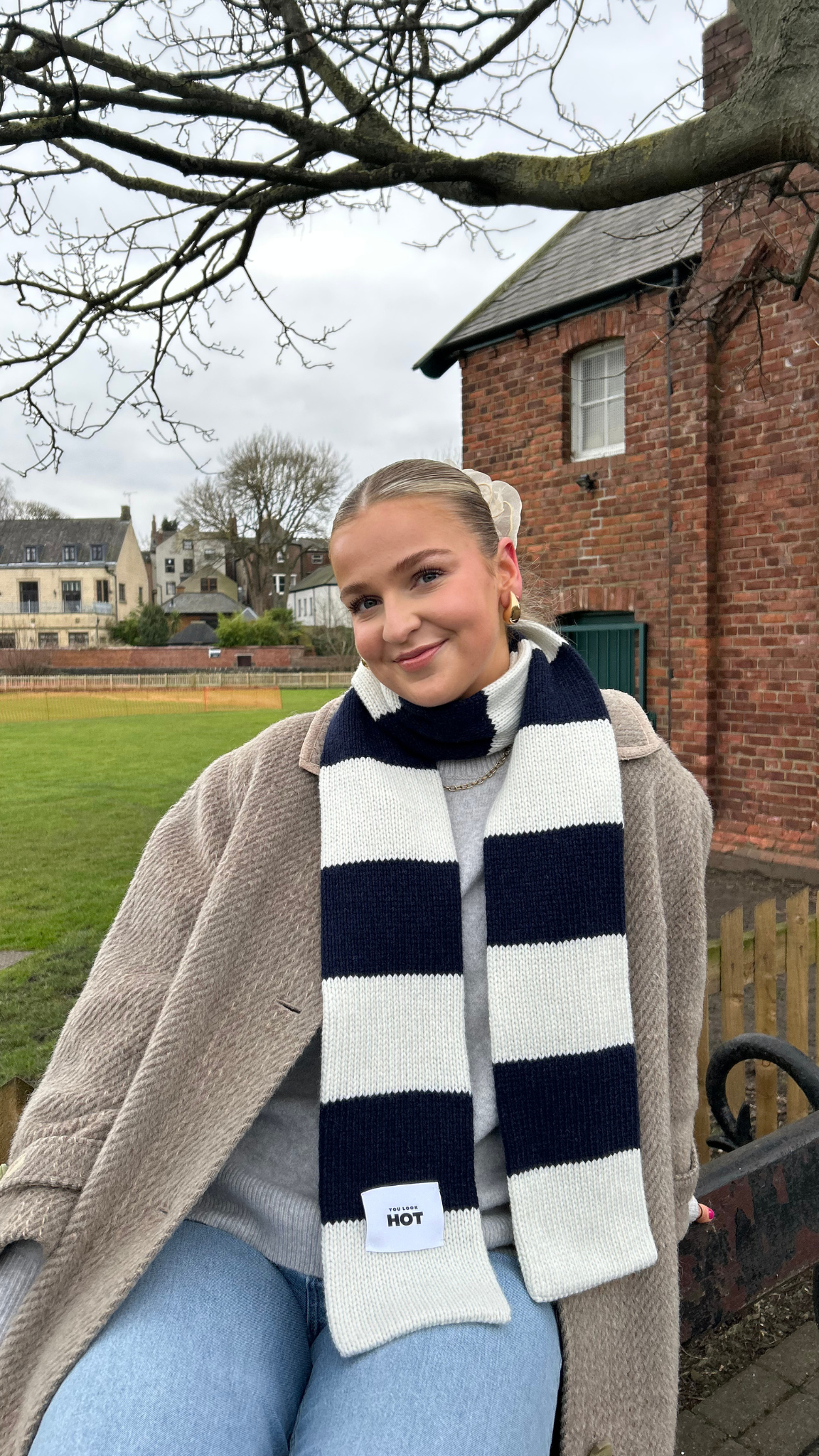 The YLH Scarf - Navy & Cream