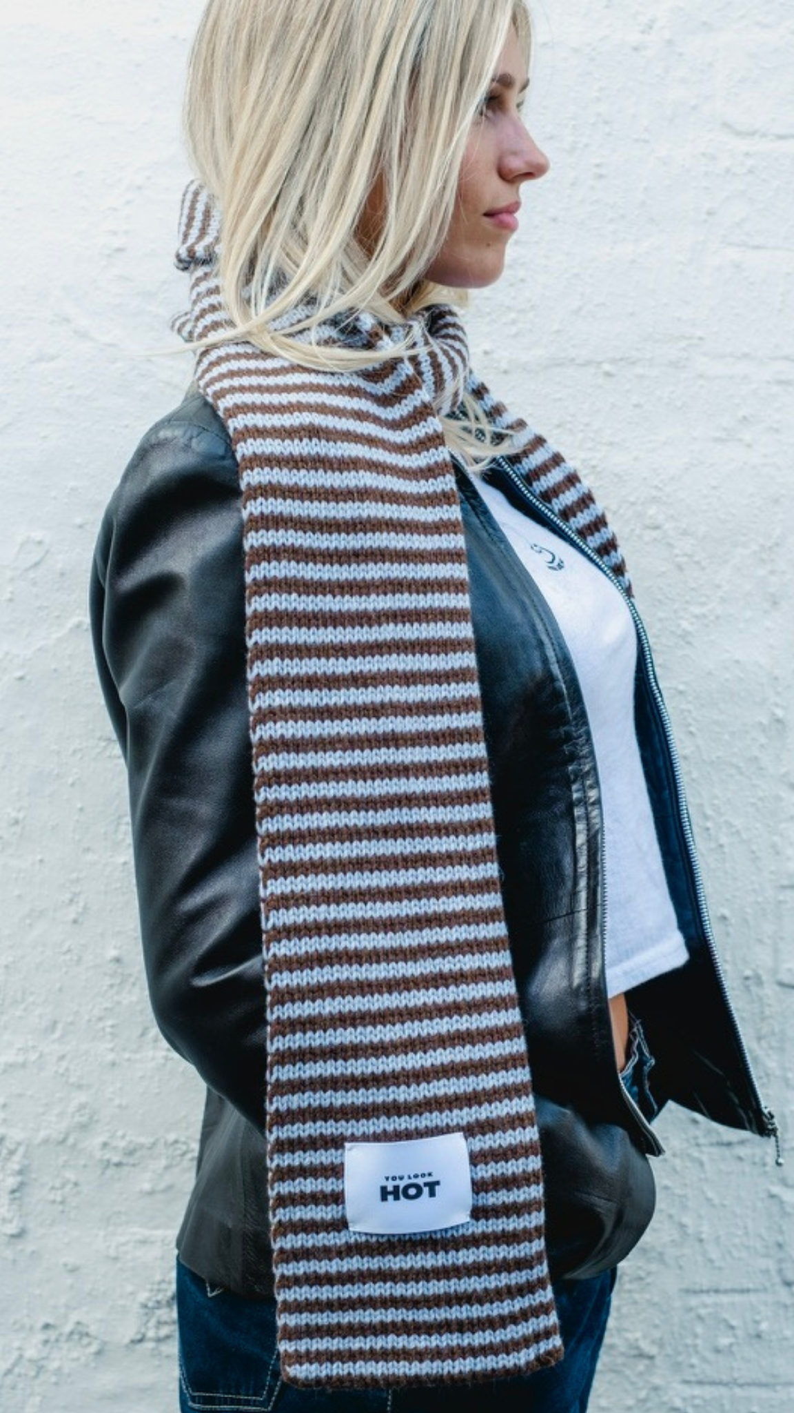 The Lorelai Scarf - Brown & Light Blue