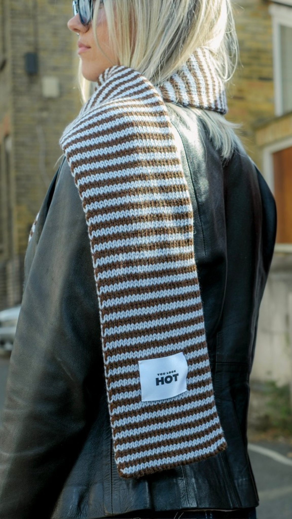 The Lorelai Scarf - Brown & Light Blue