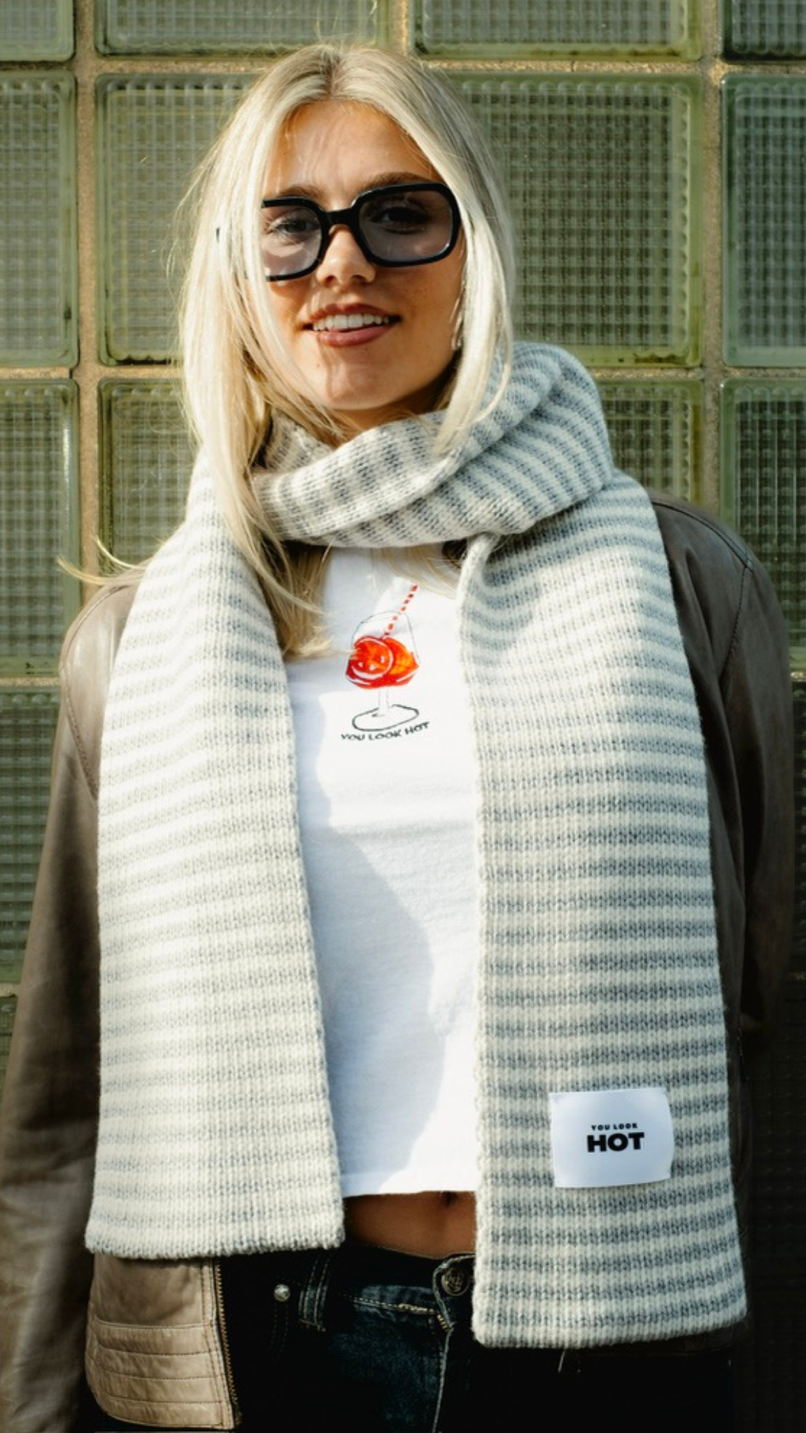 The Lorelai Scarf - Grey & Cream