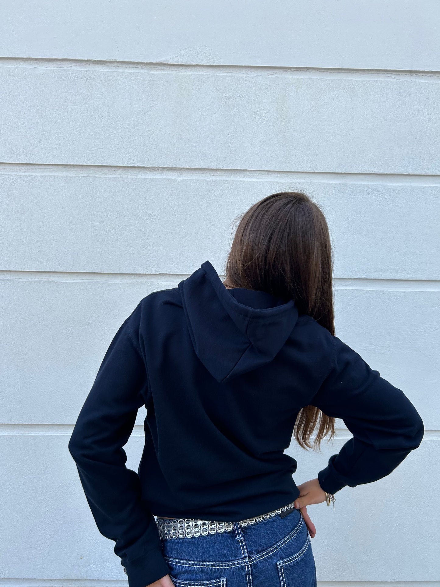 The HOT Hoodie - Navy and Pink Gingham