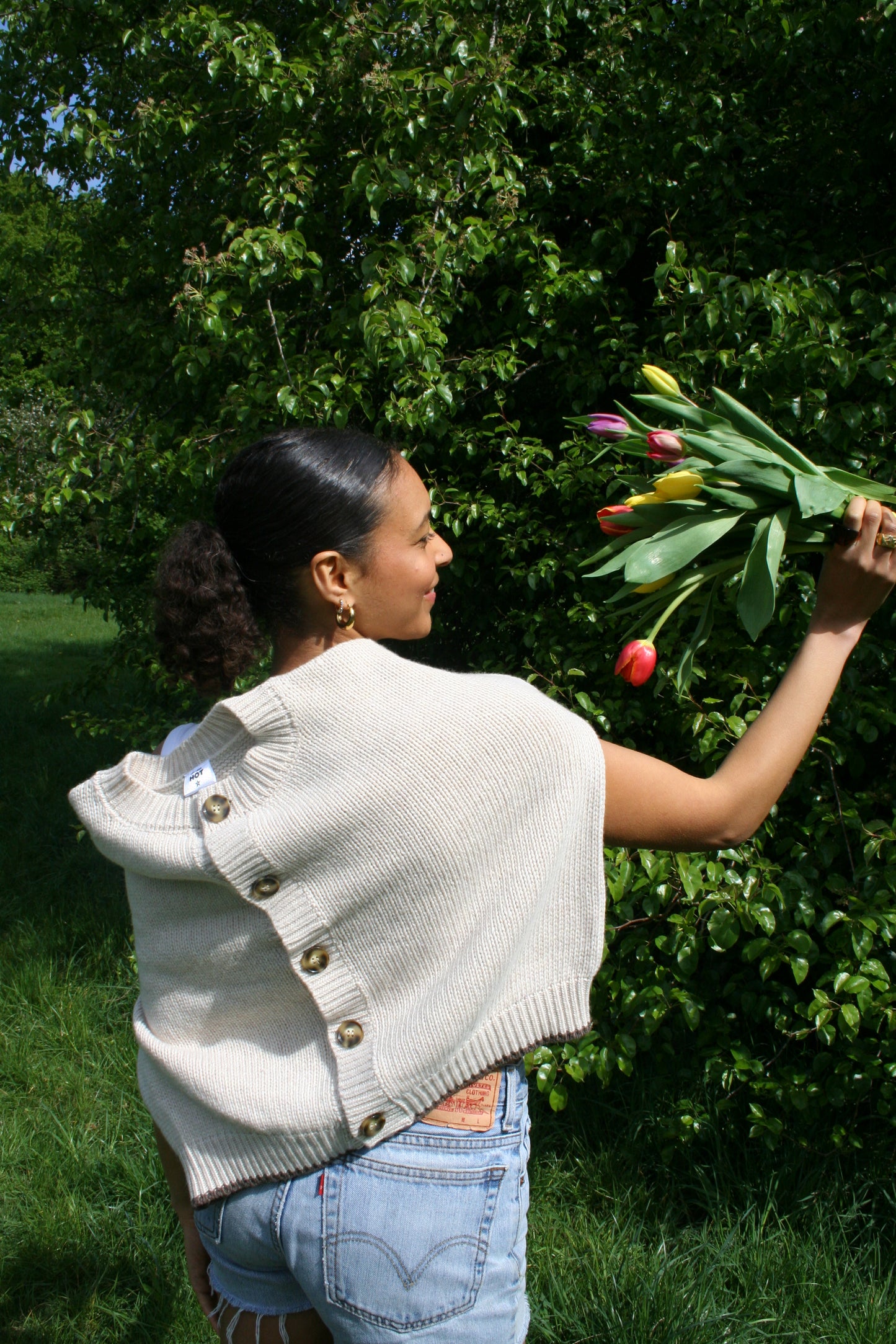 The Tess Cardigan - Oatmeal & Light Brown