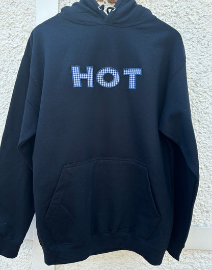 The HOT Hoodie - Navy and Gingham