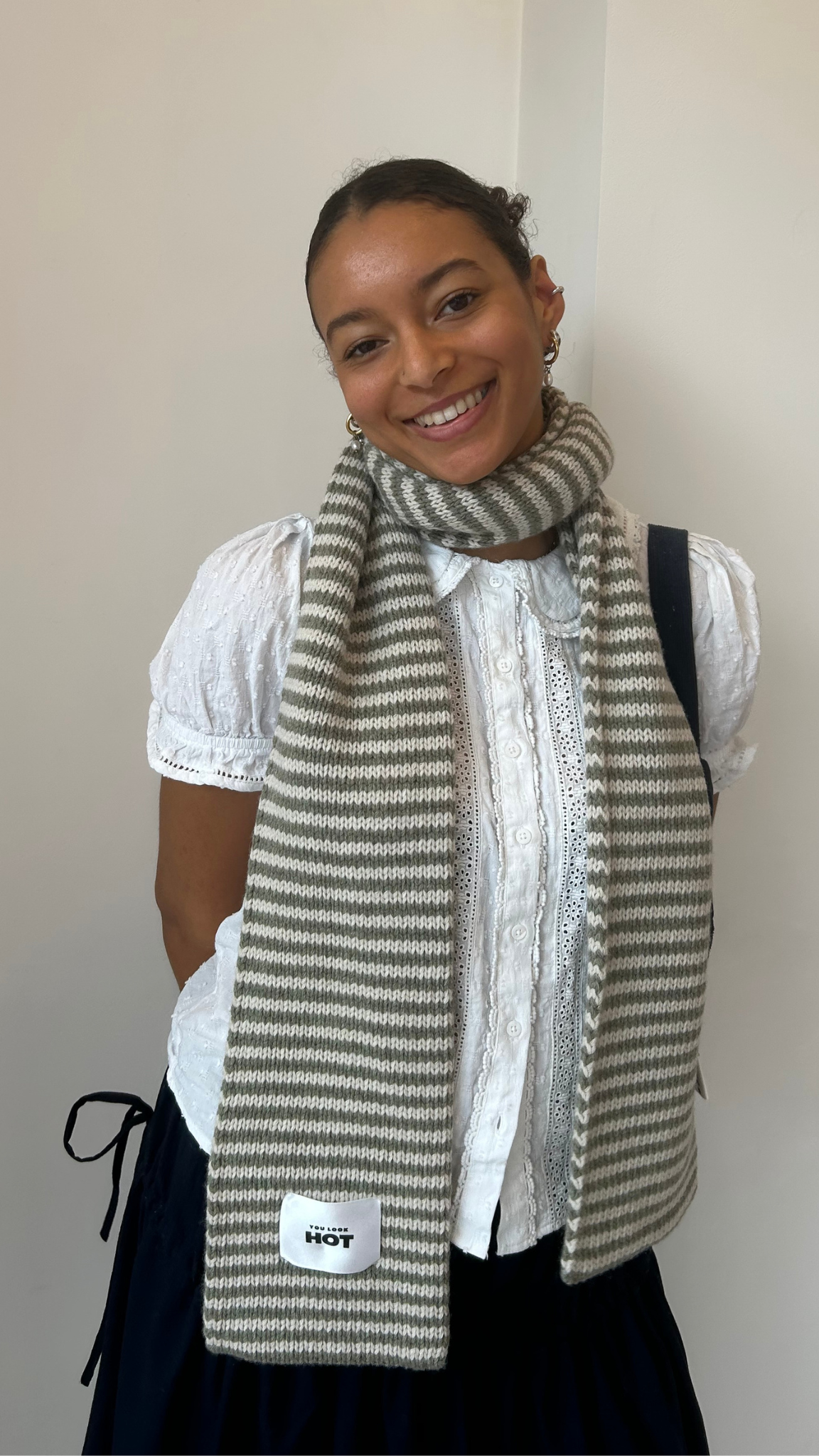 The Lorelai Scarf - Pistachio & Cream