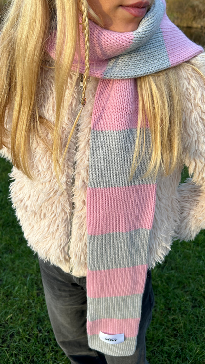 The YLH Scarf - Grey & Light Pink