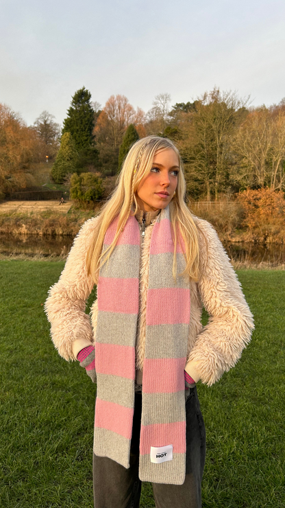 The YLH Scarf - Grey & Light Pink