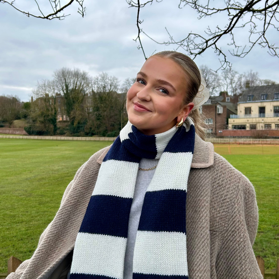 The YLH Scarf - Navy & Cream