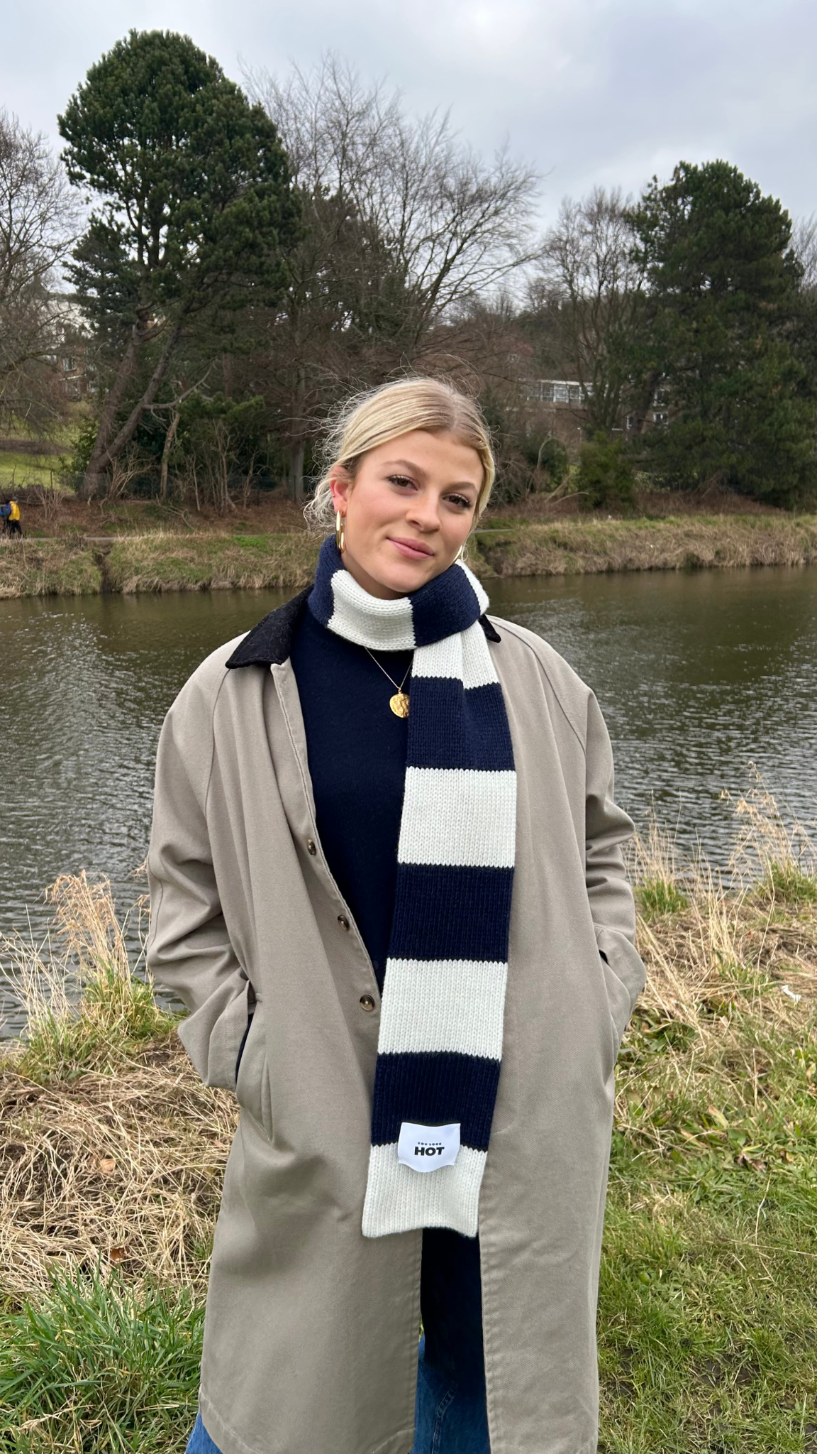 The YLH Scarf - Navy & Cream