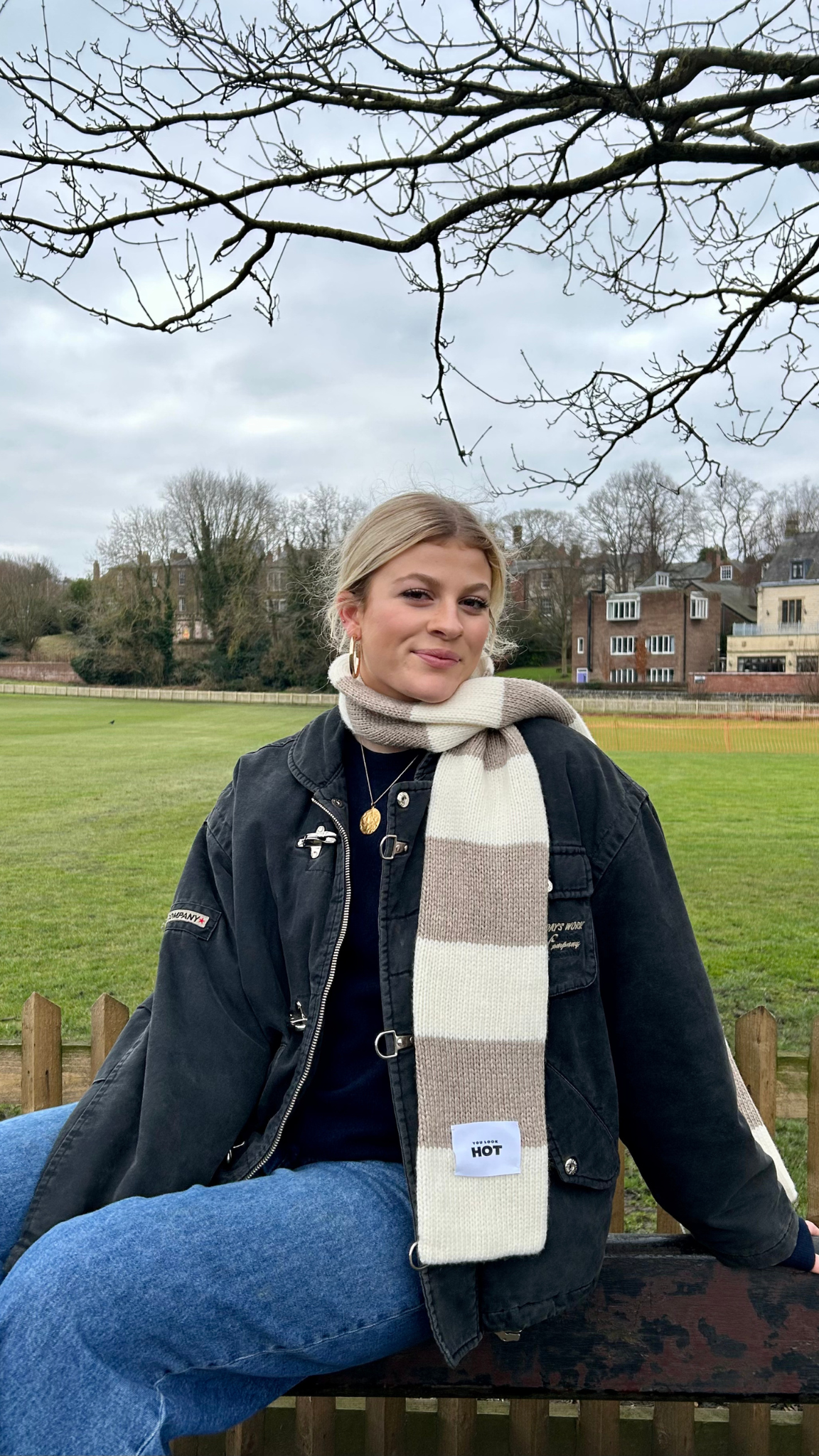 The YLH Scarf - Beige & Cream