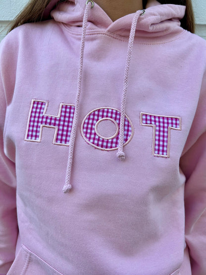 The HOT Hoodie - Pink and gingham