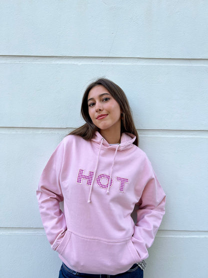 The HOT Hoodie - Pink and gingham