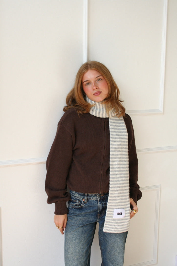 The Lorelai Scarf - Grey & Cream