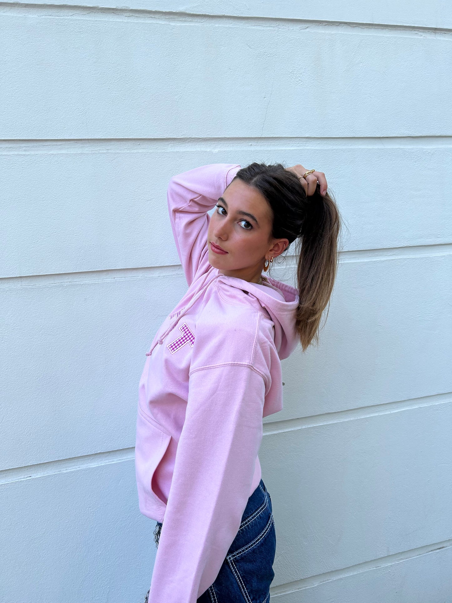 The HOT Hoodie - Pink and gingham