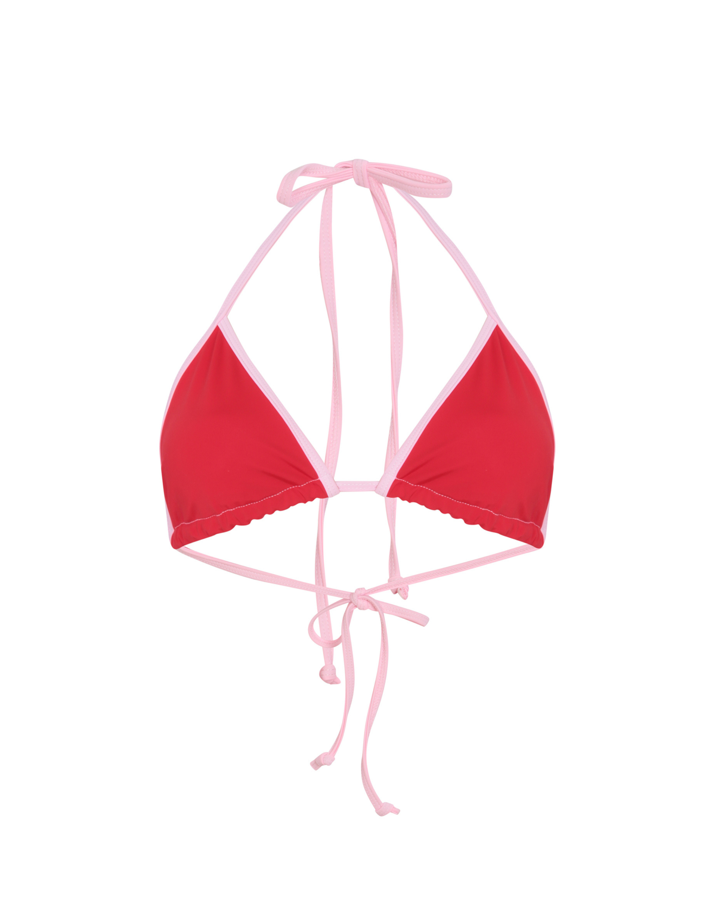 Tie Side Bikini Top - Red & Pink