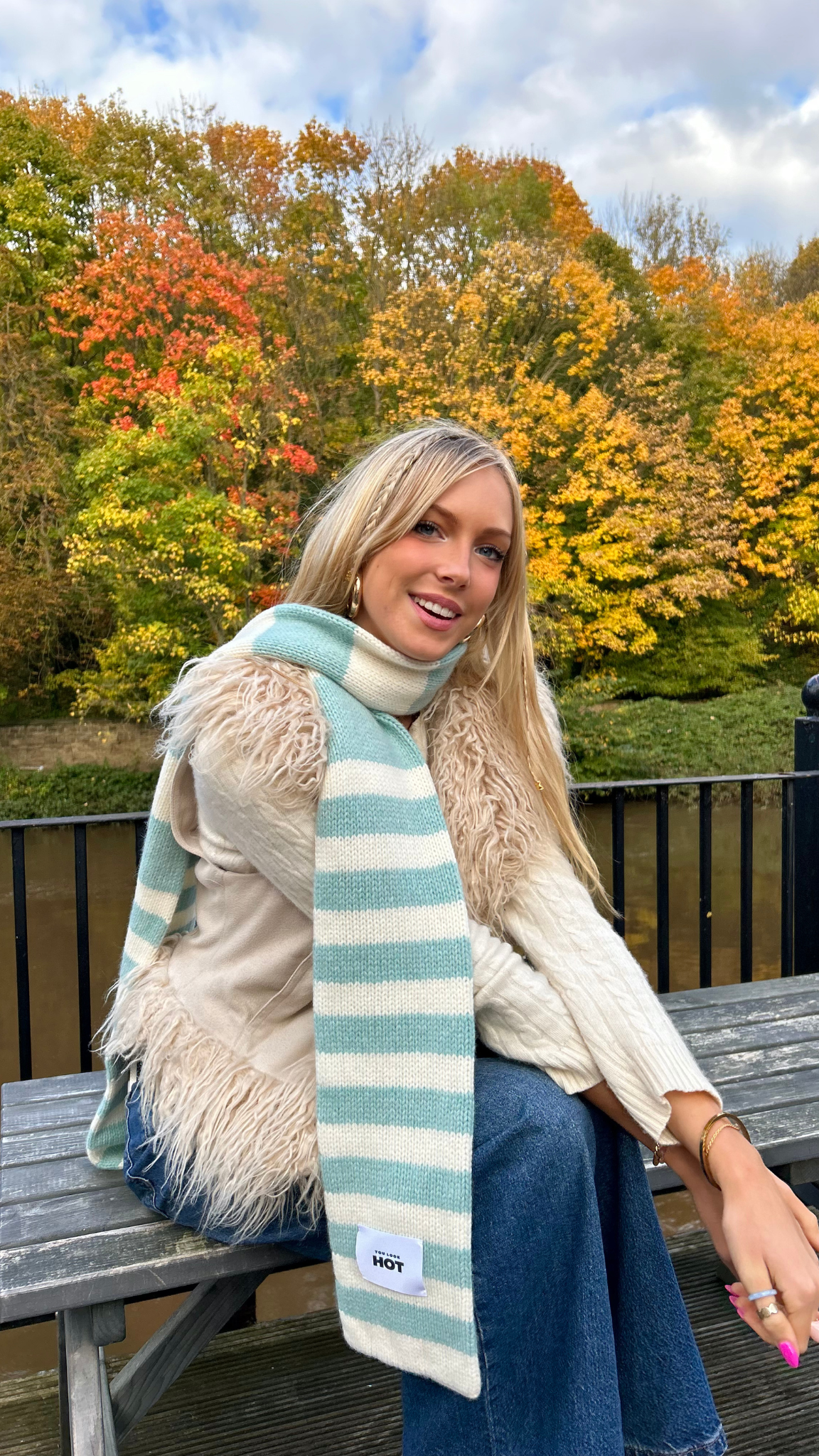 The YLH Scarf - Teal & Cream Limited Edition