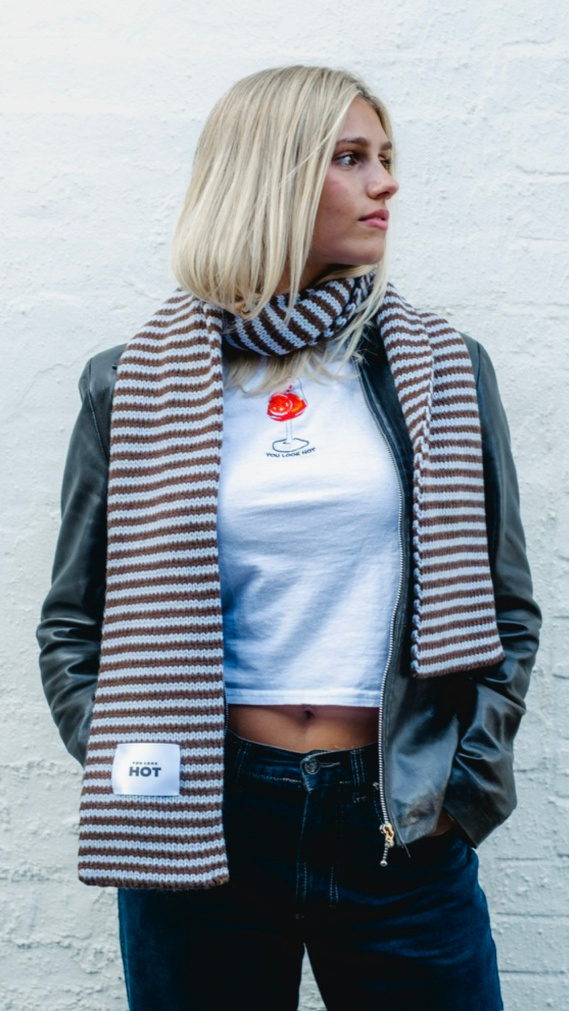 The Lorelai Scarf - Brown & Light Blue