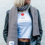 The Lorelai Scarf - Brown & Light Blue