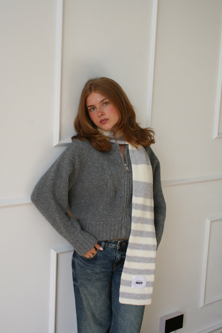 The YLH Scarf - Cream & Grey Limited Edition