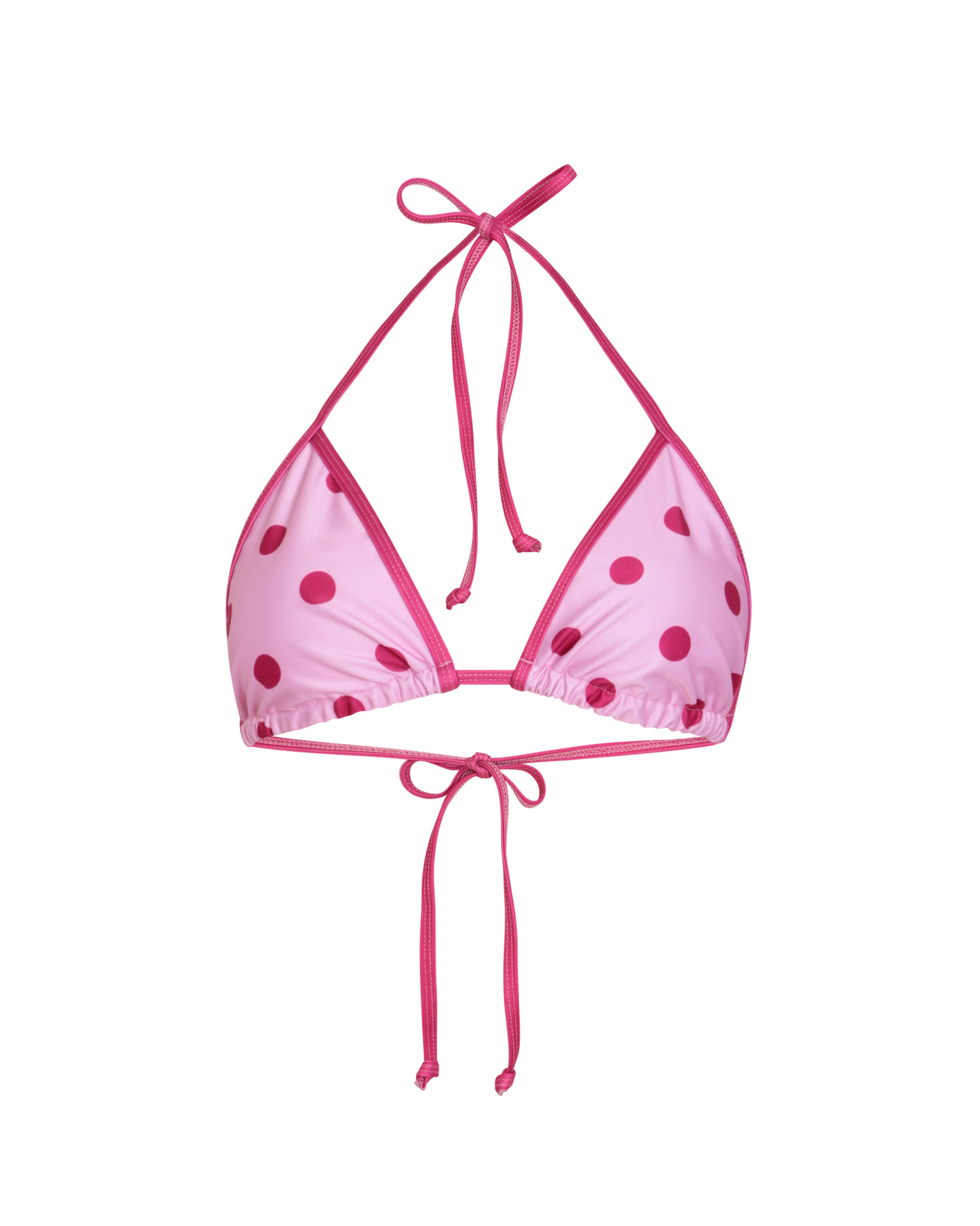 Tie Side Bikini Top - Pink Polka Dot