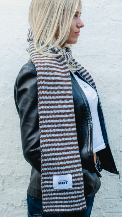 The Lorelai Scarf - Brown & Light Blue