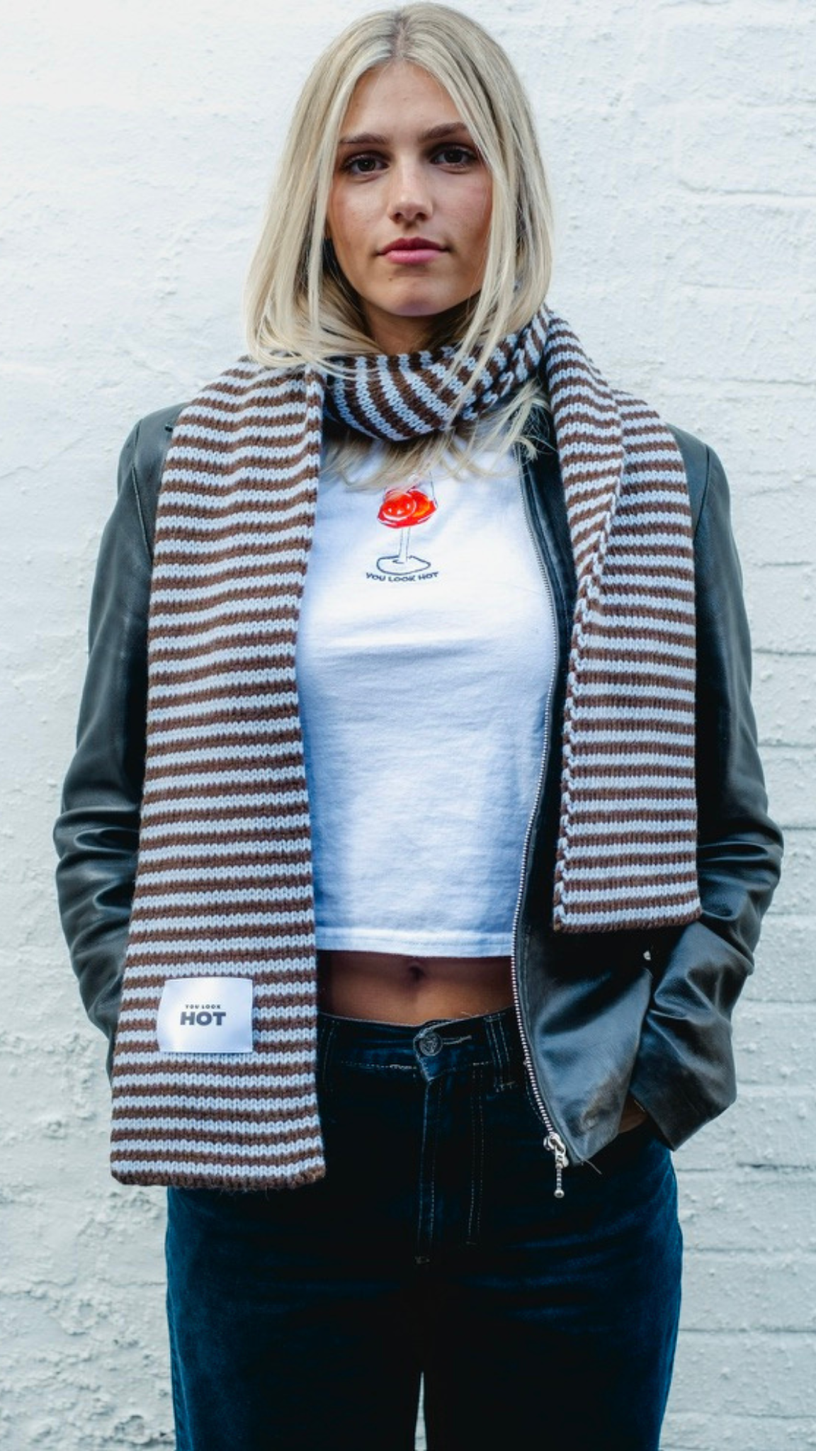 The Lorelai Scarf - Brown & Light Blue