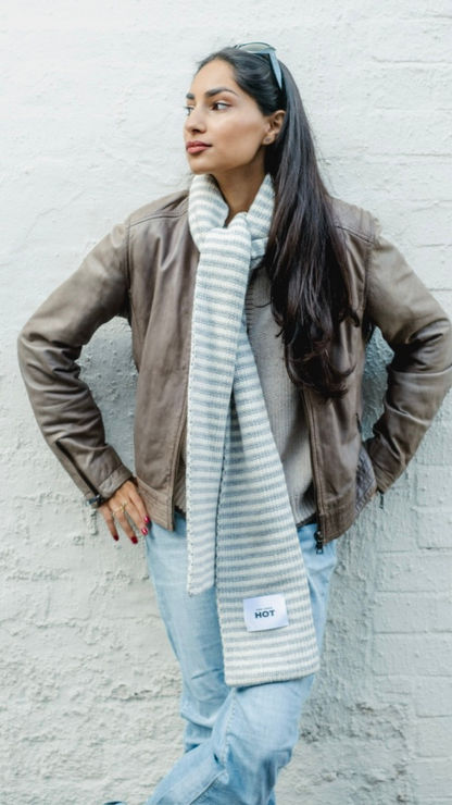 The Lorelai Scarf - Grey & Cream