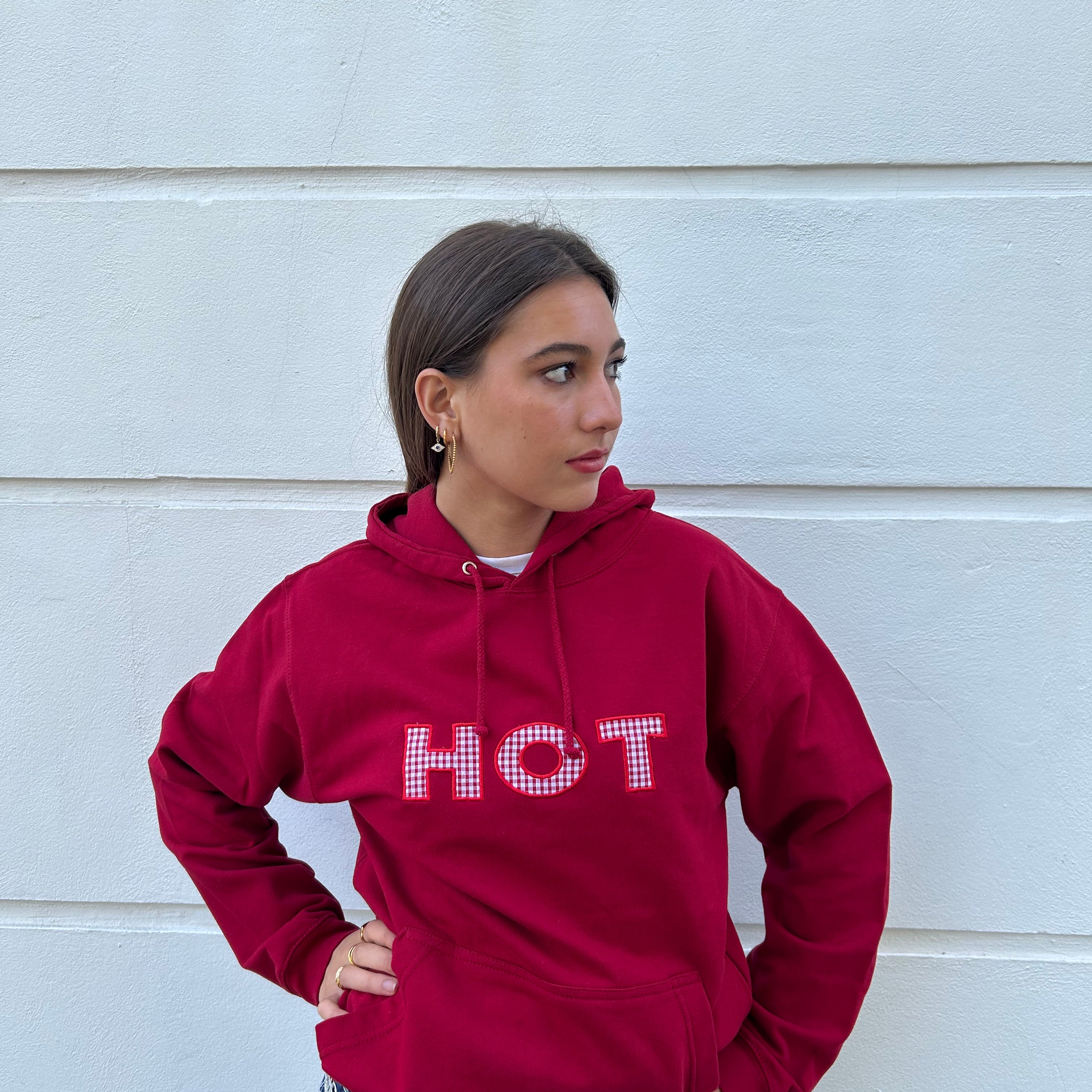 The HOT Hoodie - Red and Gingham