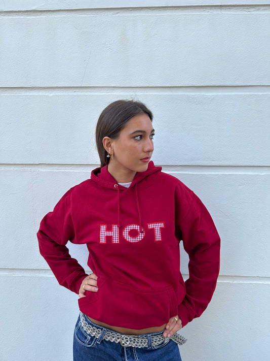 The HOT Hoodie - Red and Gingham