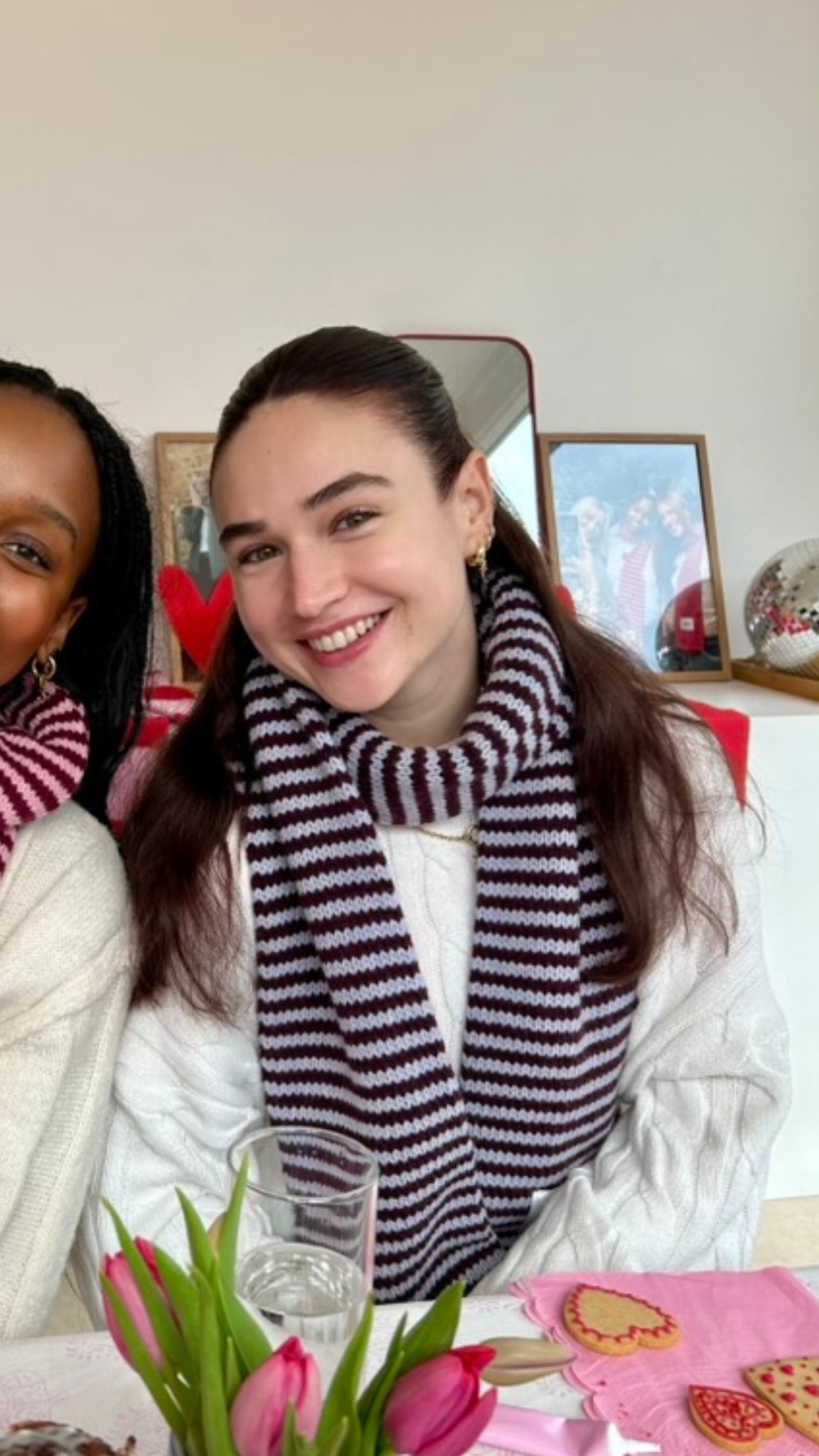 The Lorelai Scarf - Light Blue & Red