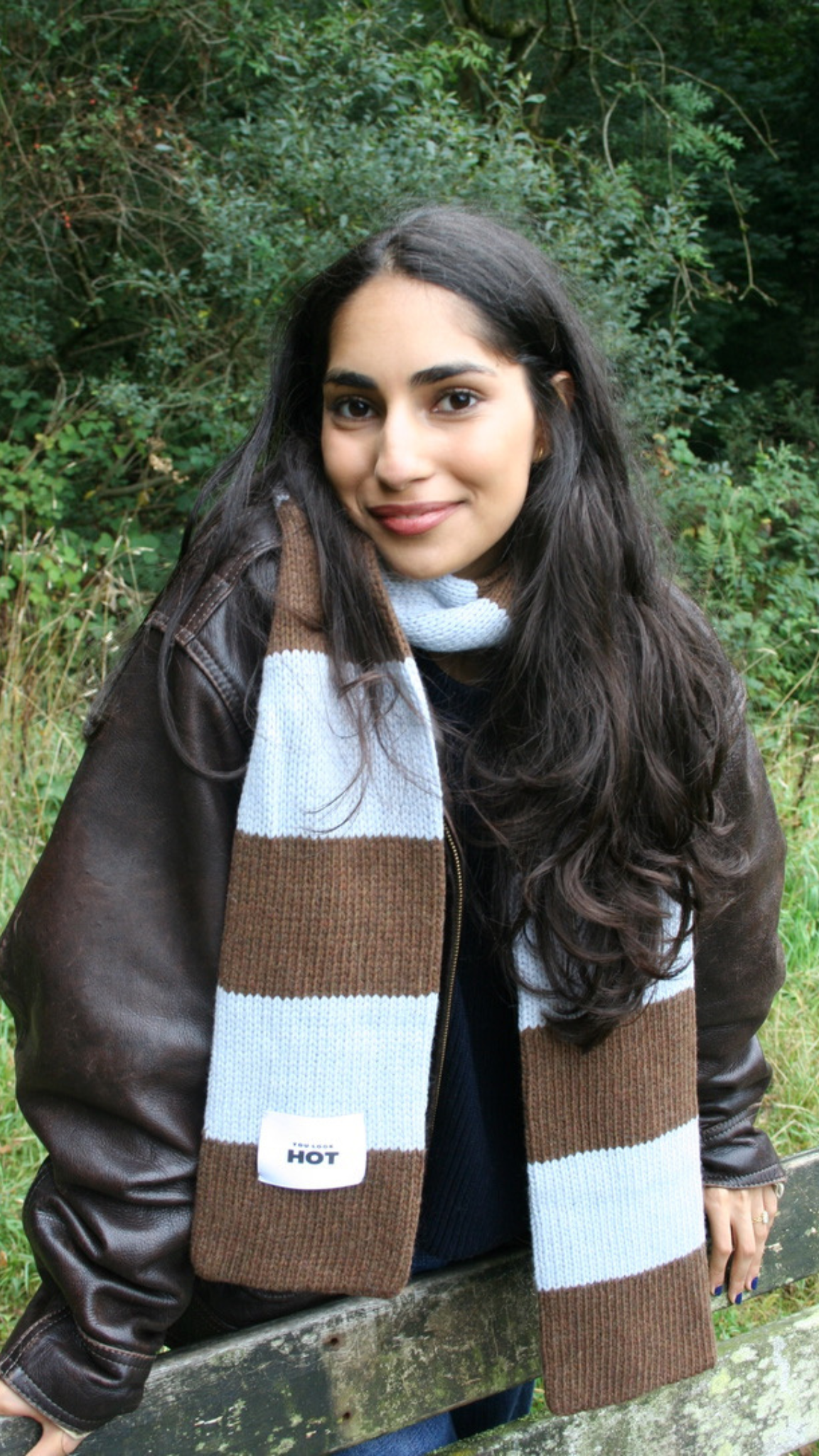 The YLH Scarf - Brown & Light Blue