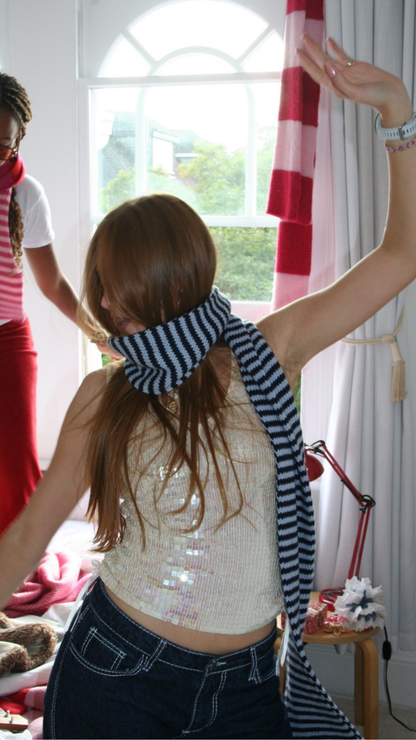 The Lorelai Scarf - Navy & Light Blue
