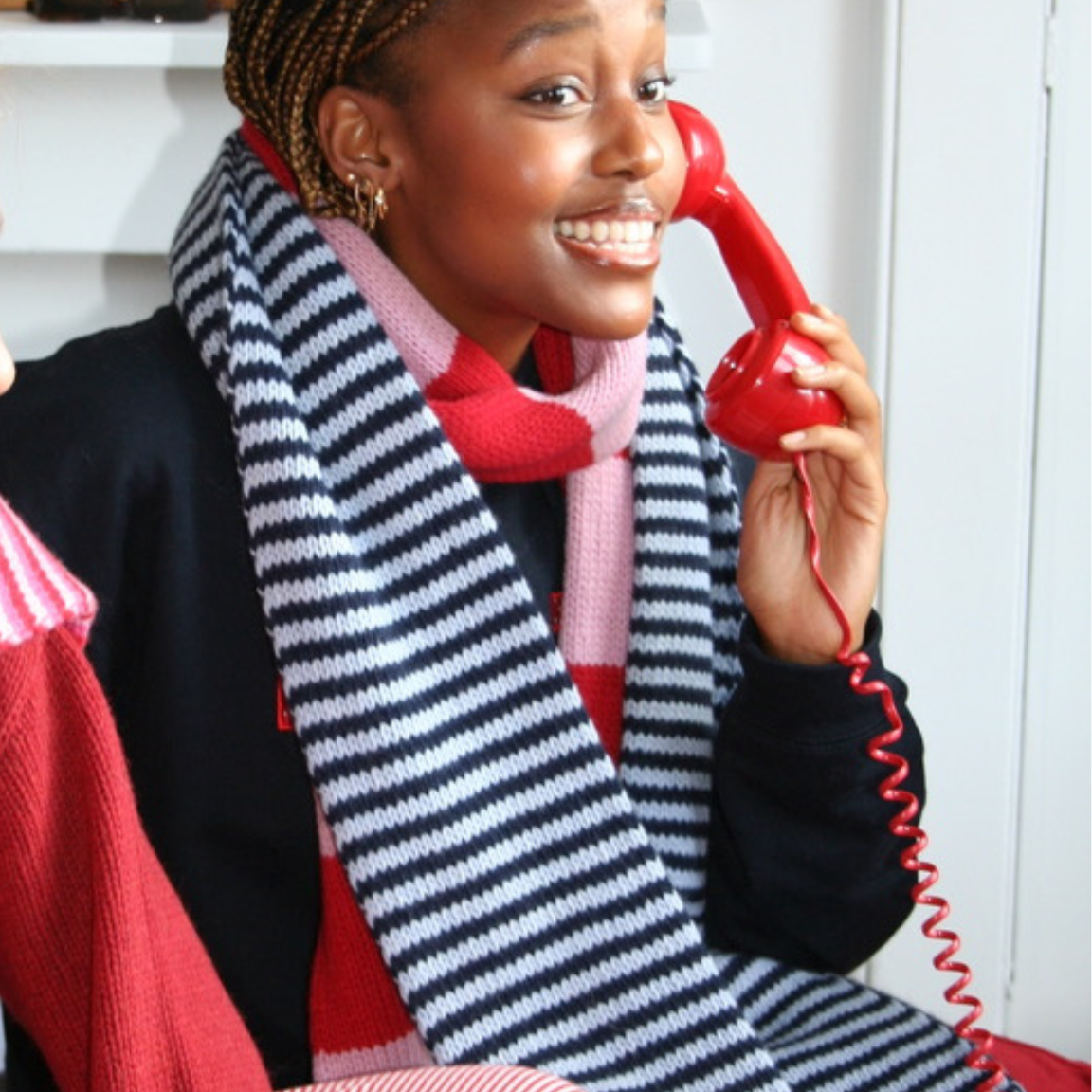 The Lorelai Scarf - Navy & Light Blue