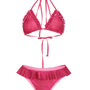 Flounce & Frill Bikini Top - Pink Gingham