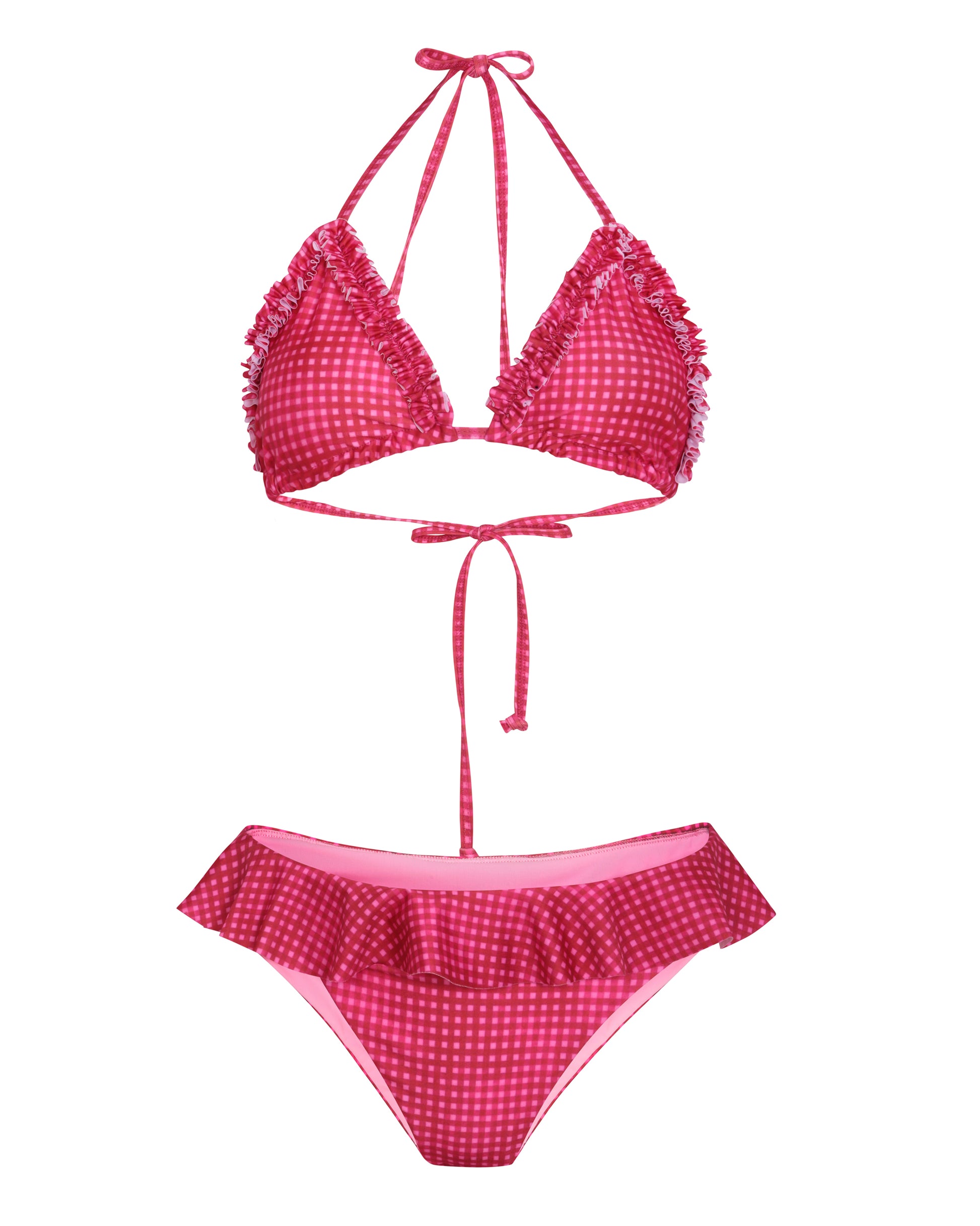 The Erin Bikini Bottoms - Pink Gingham