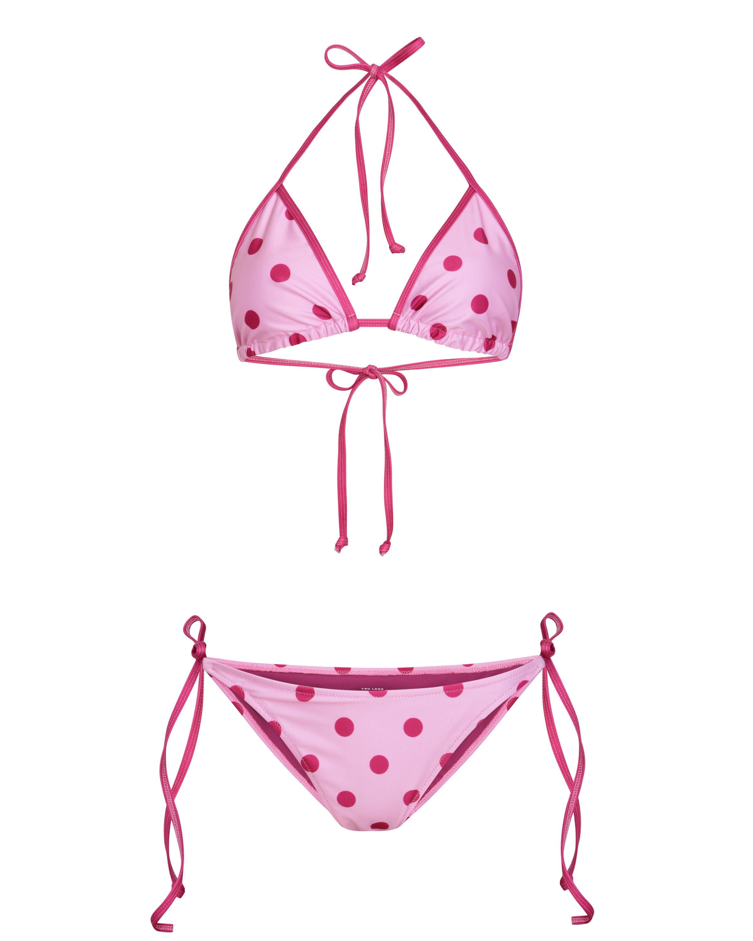 Tie Side Bikini Bottoms - Pink Polka Dot