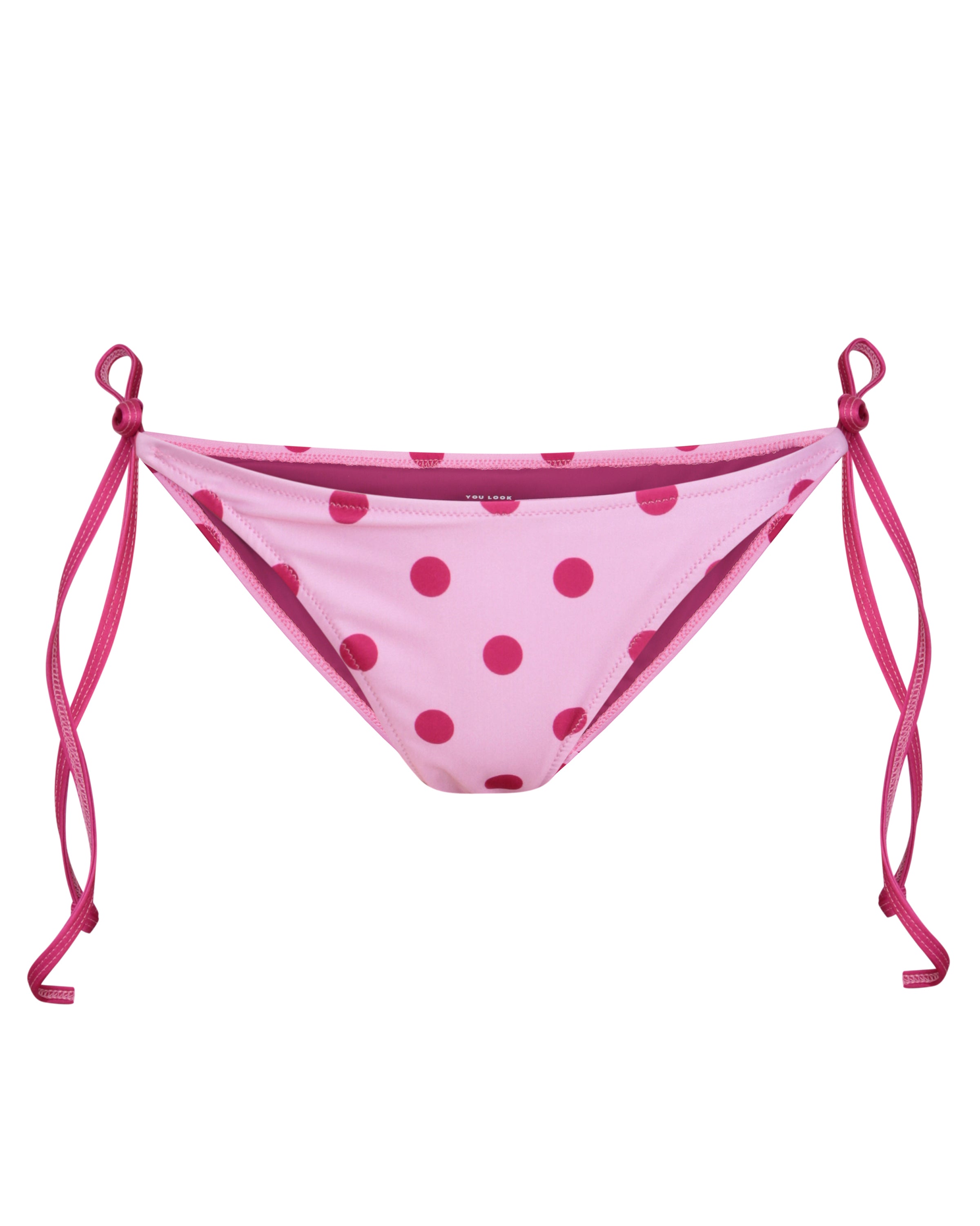 Tie Side Bikini Bottoms - Pink Polka Dot