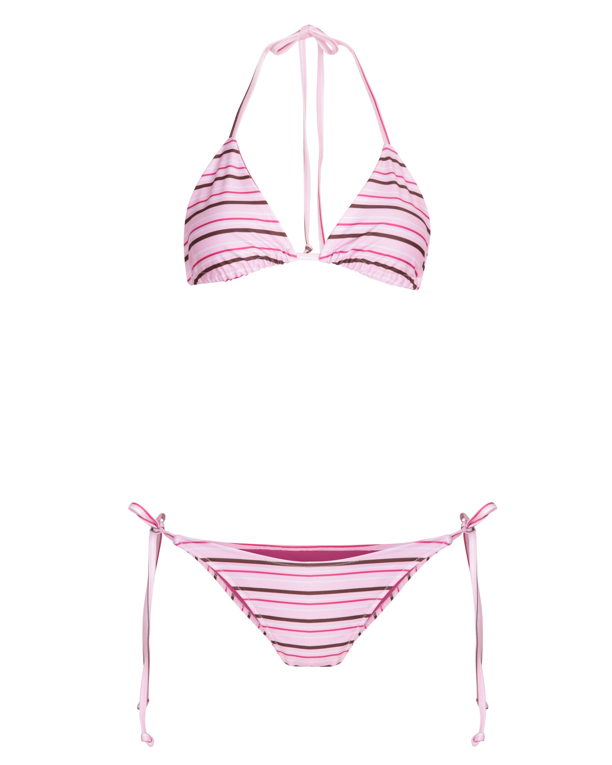 The Tiggy Bikini Top - Pink Stripes