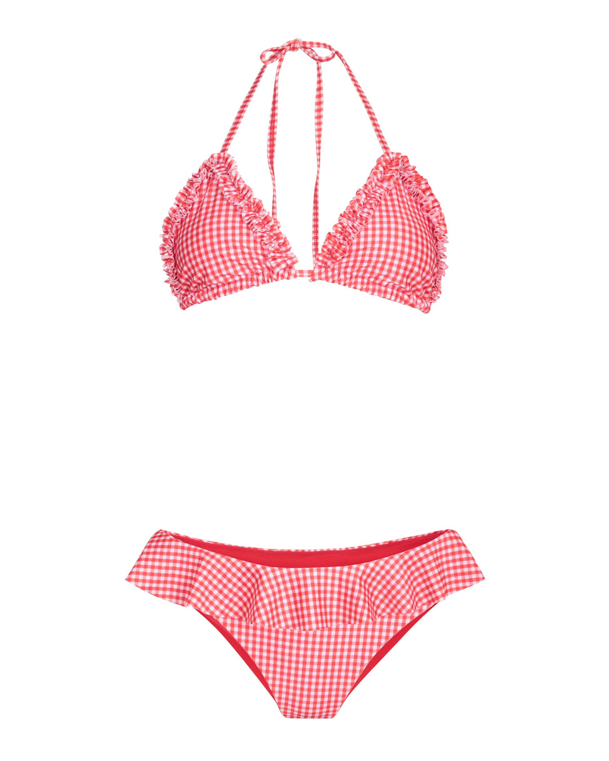 The Erin Bikini Top - Red Gingham