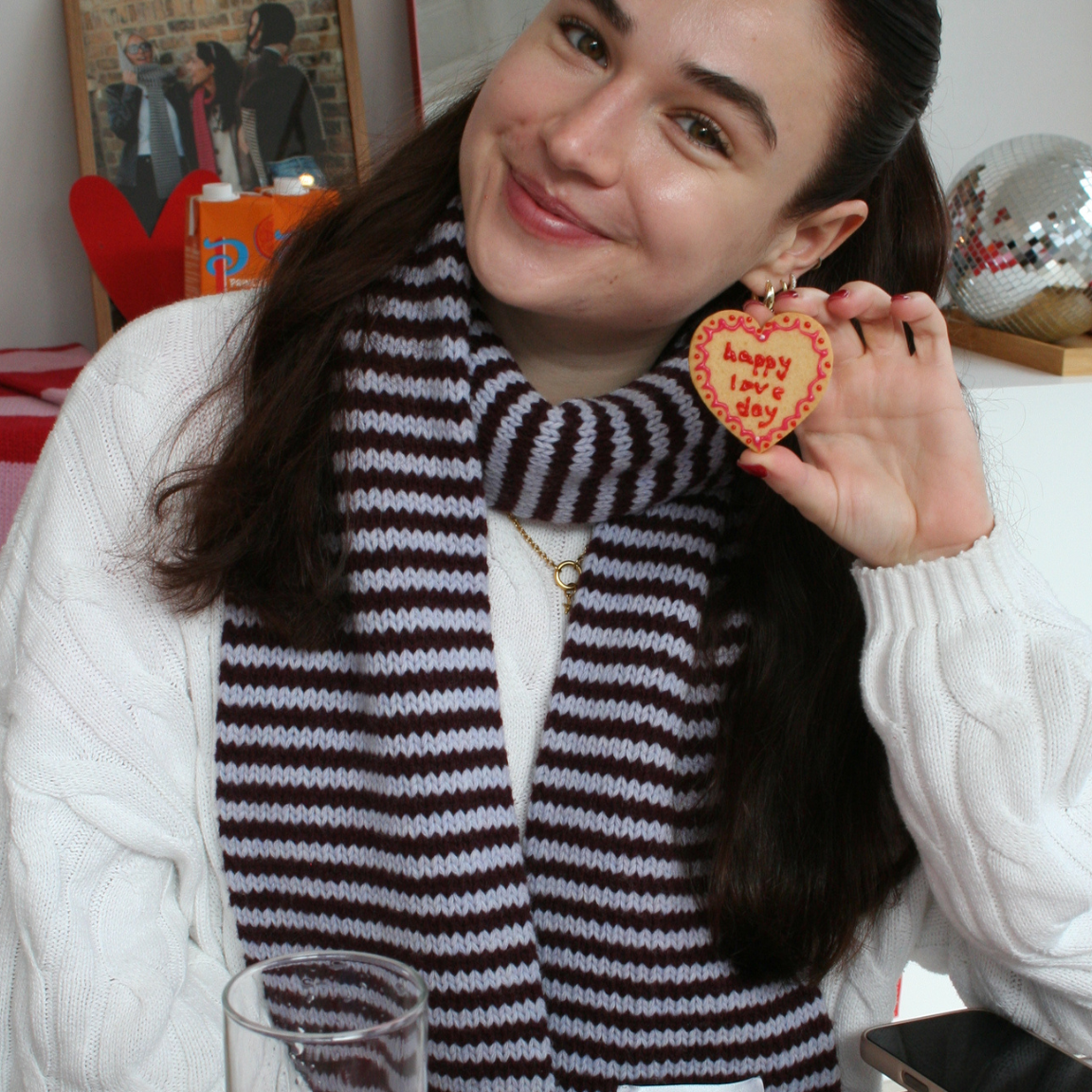 The Lorelai Scarf - Light Blue & Red