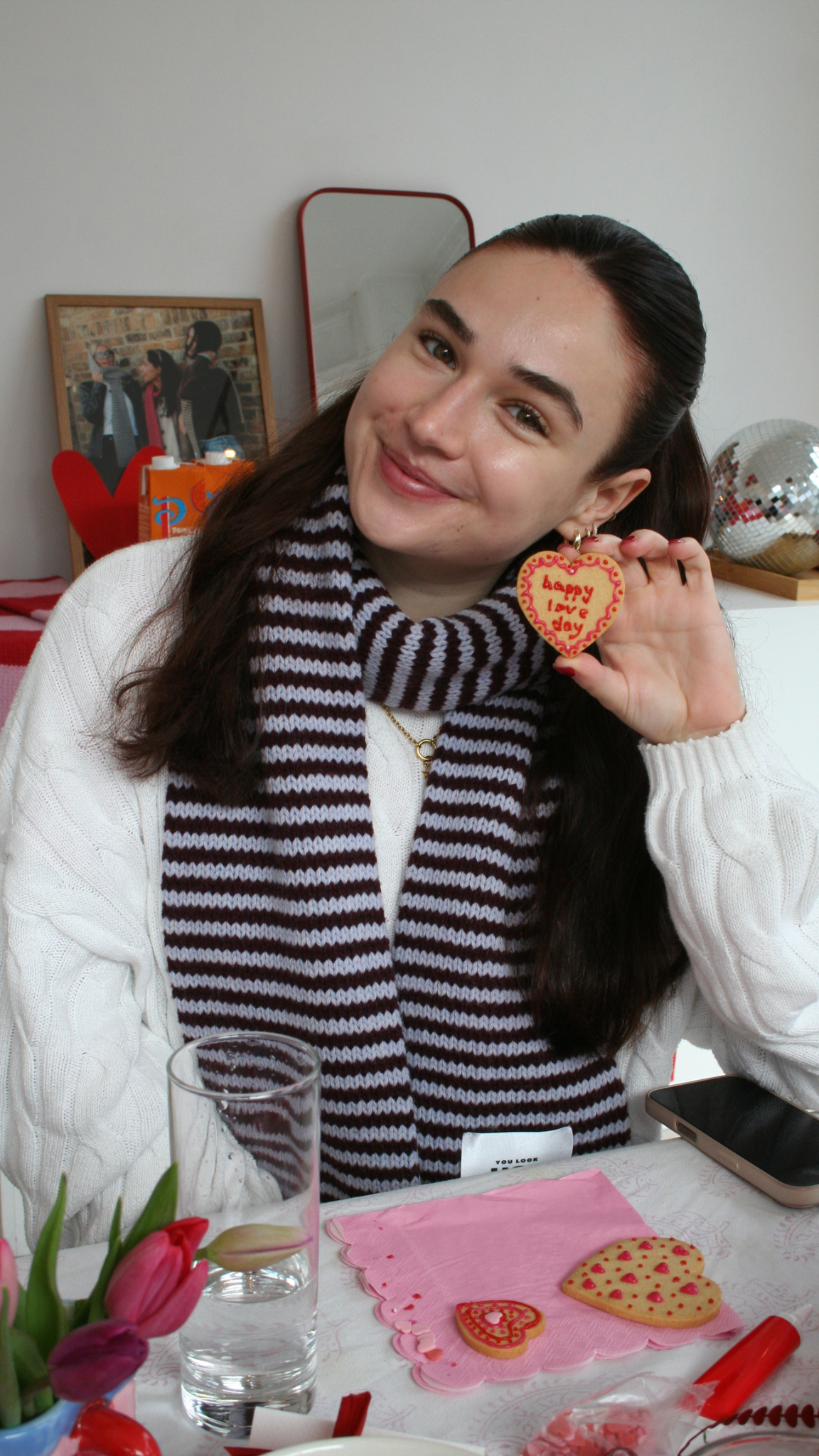 The Lorelai Scarf - Light Blue & Red