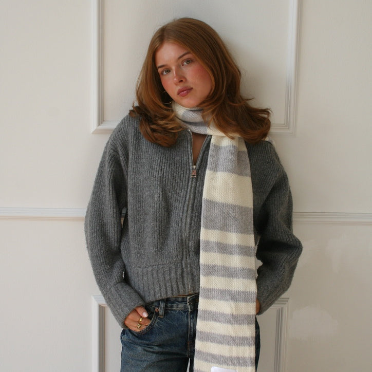 The YLH Scarf - Cream & Grey Limited Edition