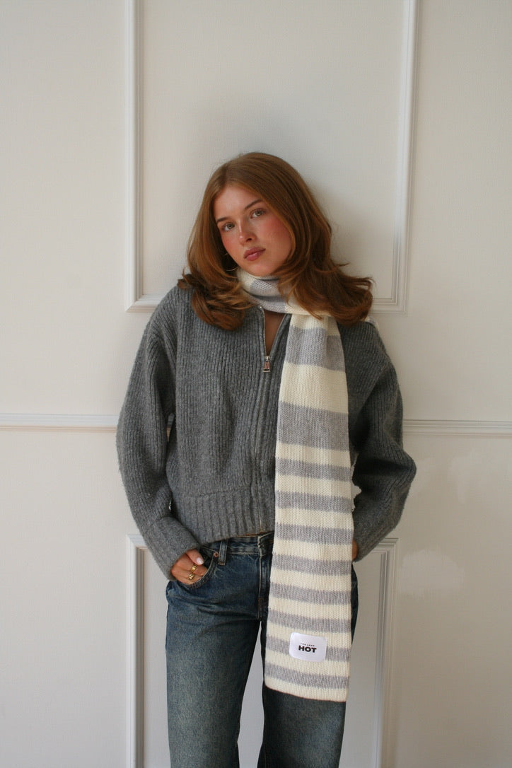 The YLH Scarf - Cream & Grey Limited Edition