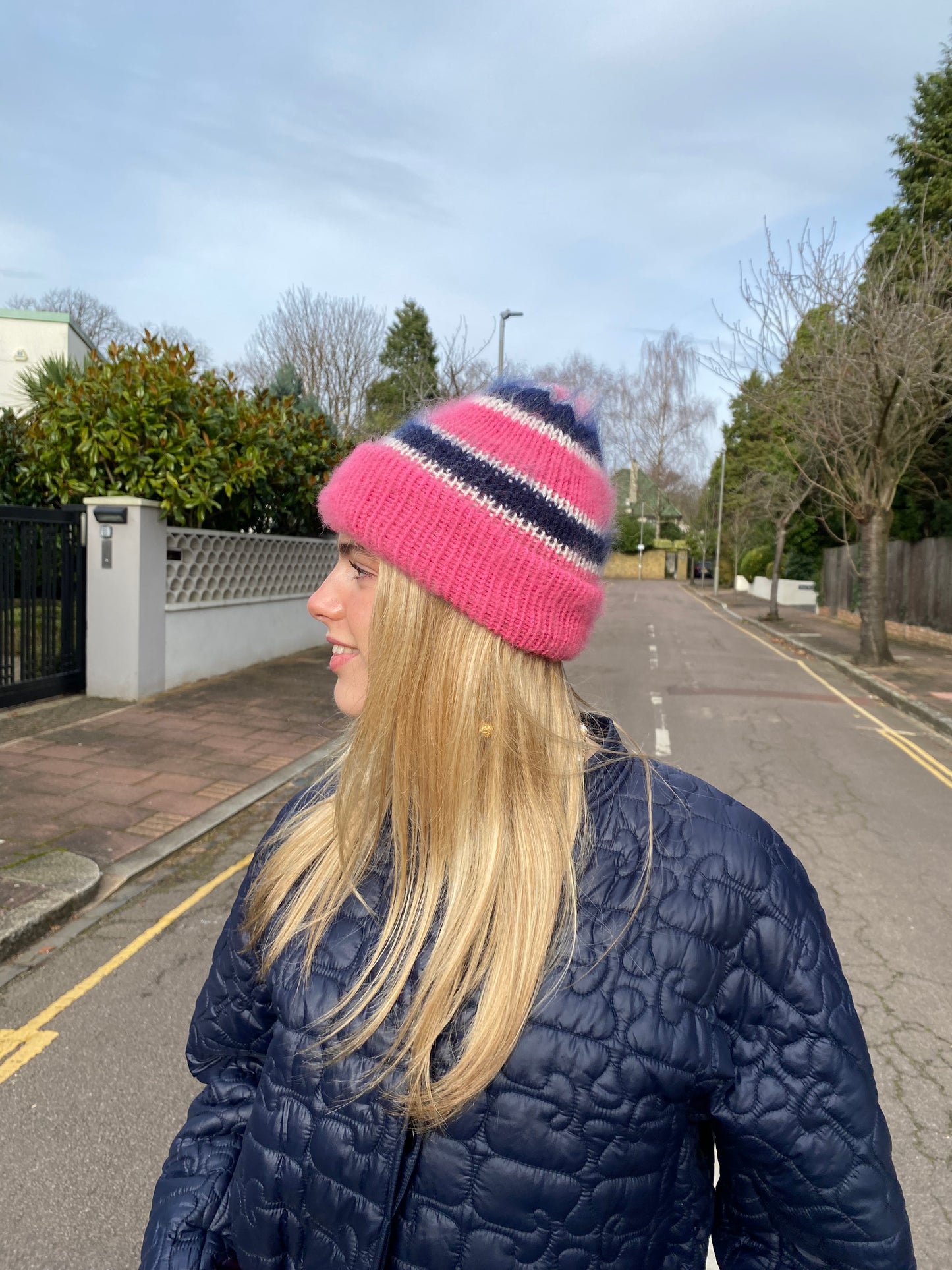 The YLH Beanie - Pink/Navy