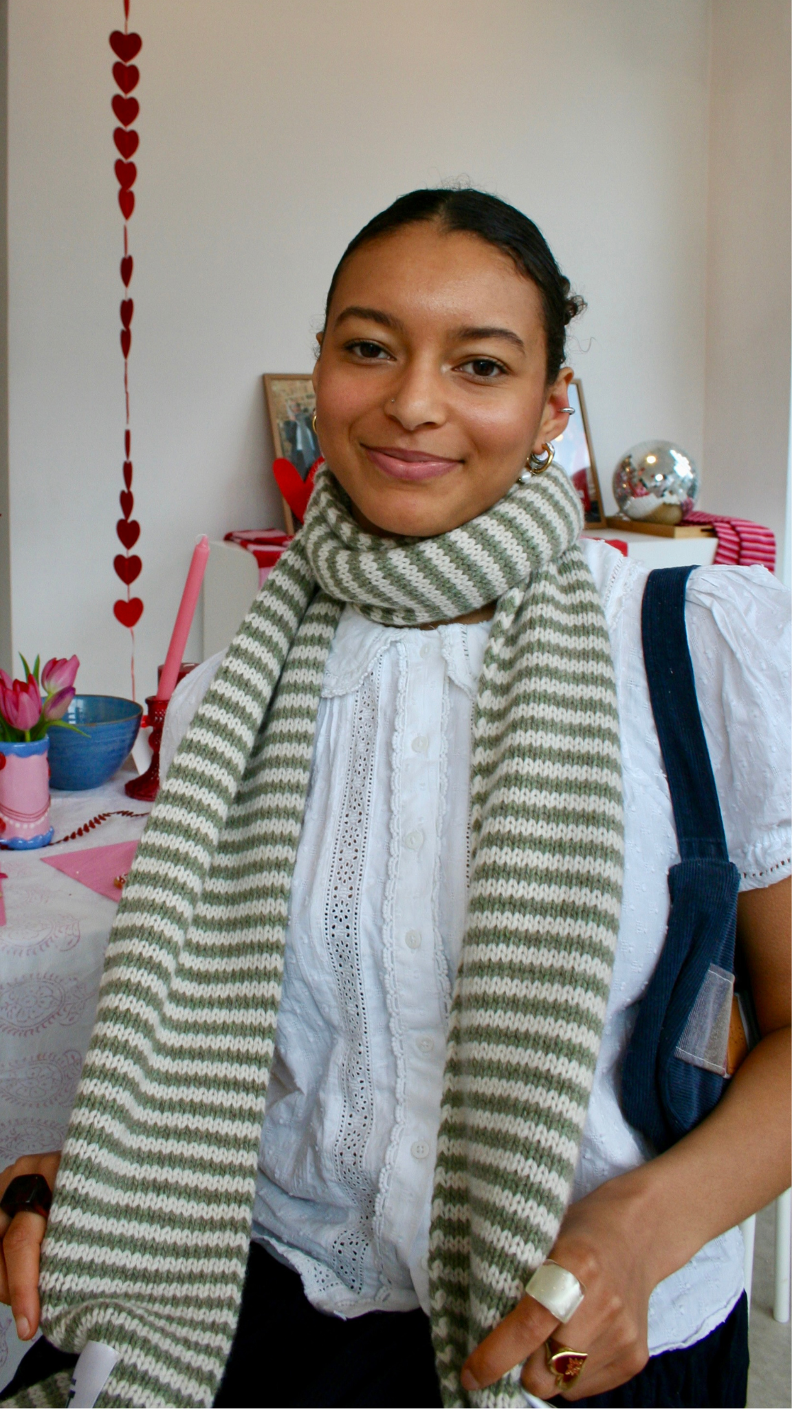 The Lorelai Scarf - Pistachio & Cream