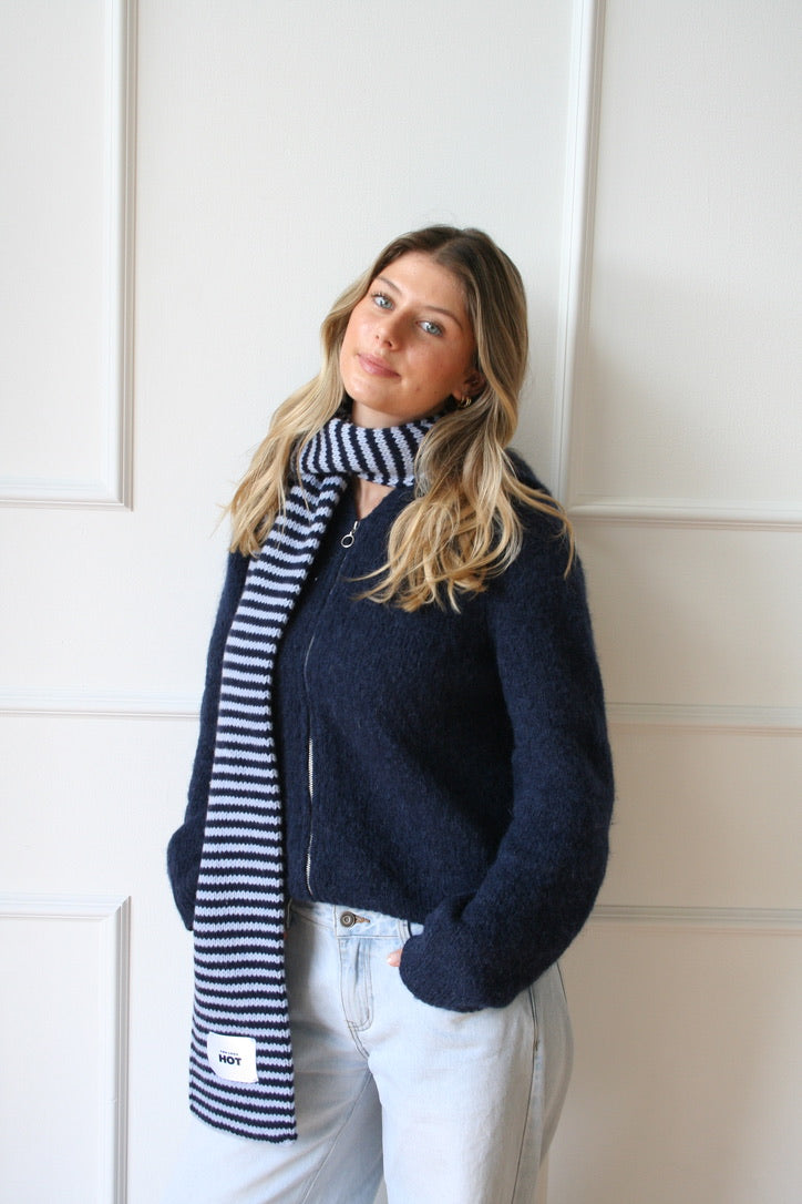 The Lorelai Scarf - Navy & Light Blue