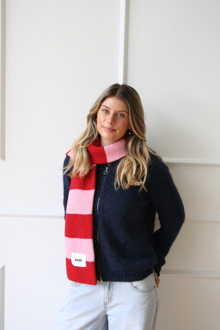 The YLH Scarf - Baby Pink & Red