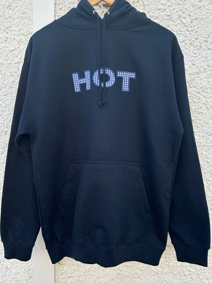 The HOT Hoodie - Navy and Gingham