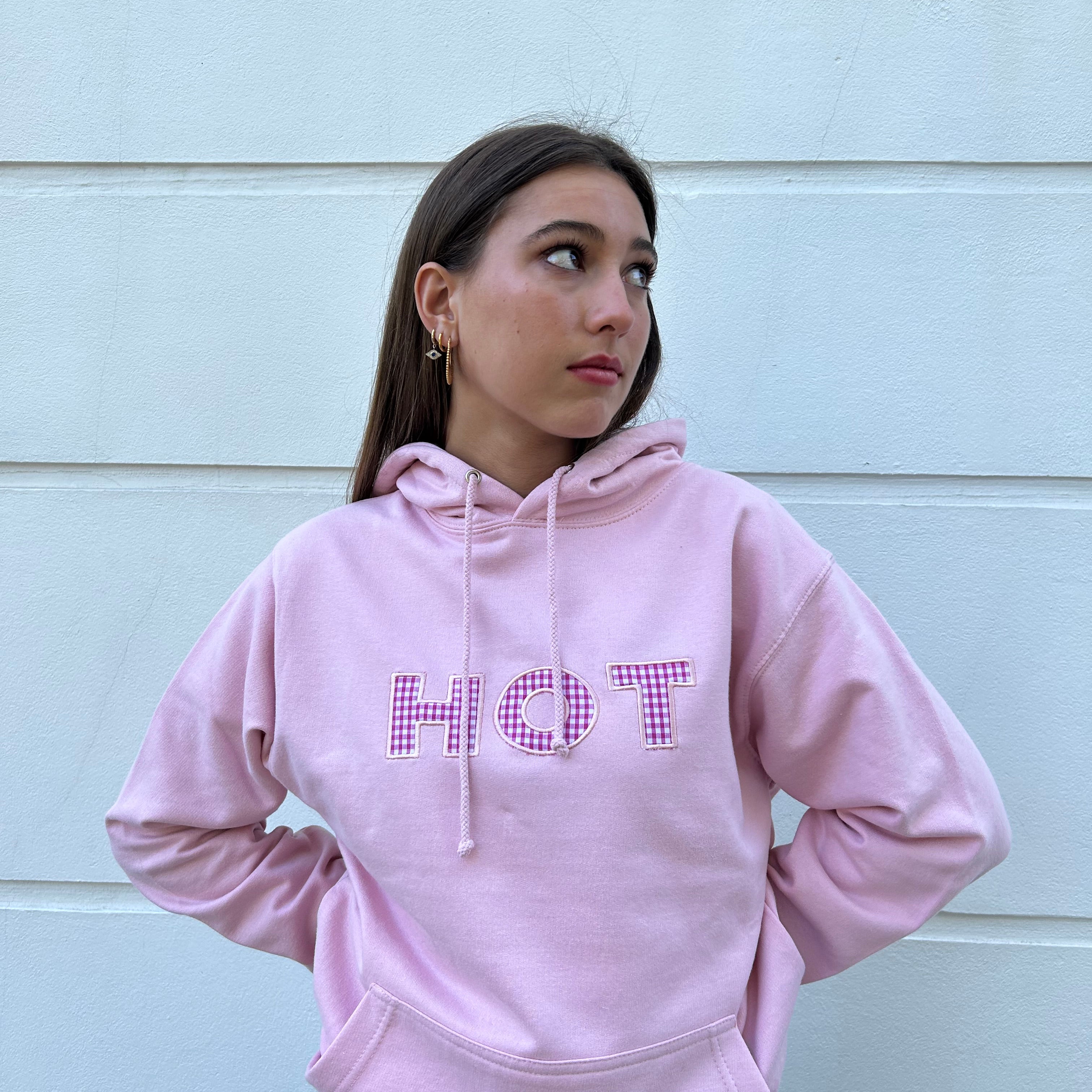The HOT Hoodie - Pink and gingham