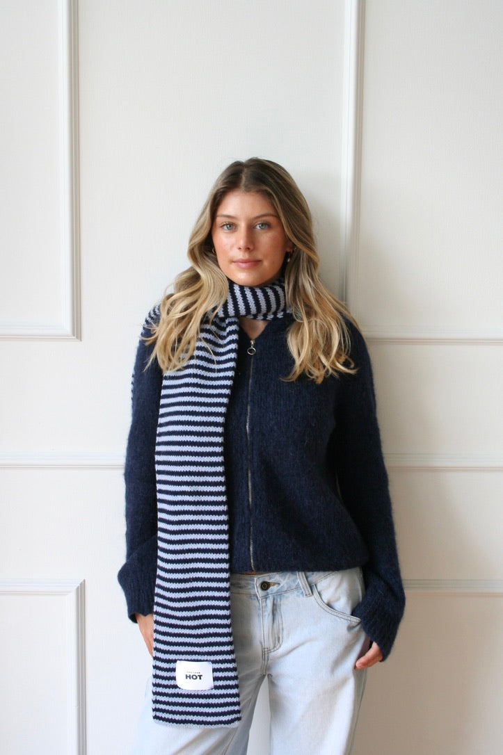 The Lorelai Scarf - Navy & Light Blue